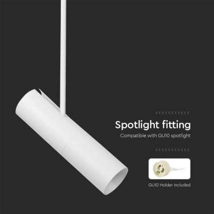 Loftlampe på stang 1xGU10/35W/230V hvid