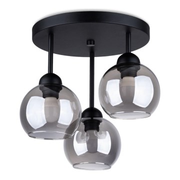 Loftlampe på stang ALINO 3xE27/60W/230V sort