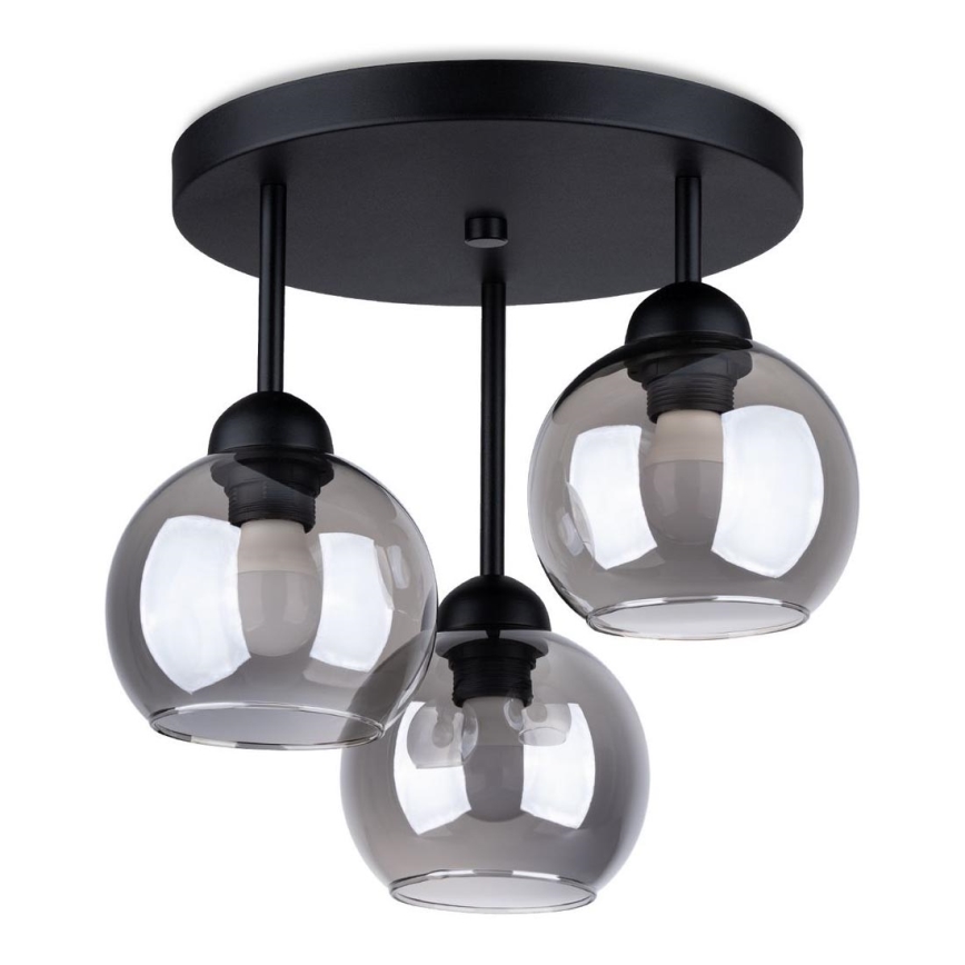 Loftlampe på stang ALINO 3xE27/60W/230V sort