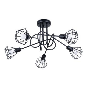 Loftlampe på stang ARTEMIS 5xE14/40W/230V sort