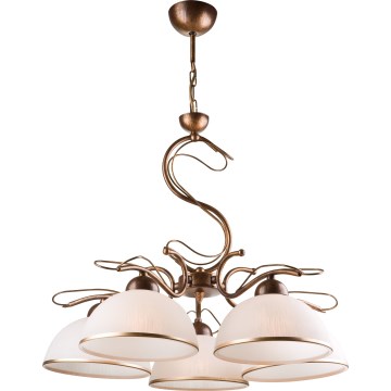 Loftlampe på stang COBRA 1xE27/60W/230V Ø 30 cm bronze/patina