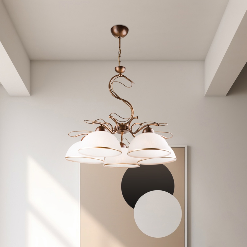 Loftlampe på stang COBRA 1xE27/60W/230V Ø 30 cm bronze/patina