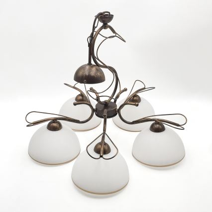 Loftlampe på stang COBRA 1xE27/60W/230V Ø 30 cm bronze/patina