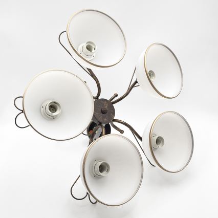 Loftlampe på stang COBRA 1xE27/60W/230V Ø 30 cm bronze/patina