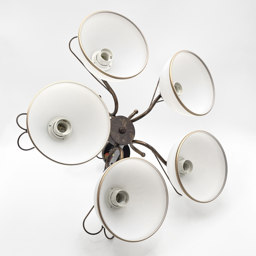 Loftlampe på stang COBRA 1xE27/60W/230V Ø 30 cm bronze/patina