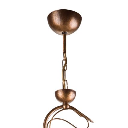 Loftlampe på stang COBRA 1xE27/60W/230V Ø 30 cm bronze/patina
