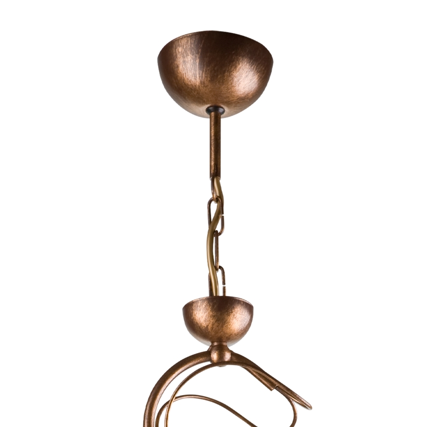 Loftlampe på stang COBRA 1xE27/60W/230V Ø 30 cm bronze/patina