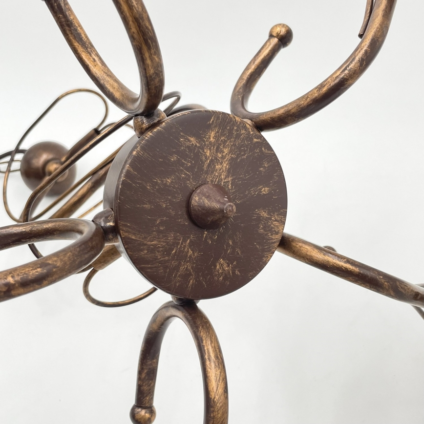 Loftlampe på stang COBRA 1xE27/60W/230V Ø 30 cm bronze/patina
