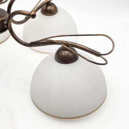 Loftlampe på stang COBRA 1xE27/60W/230V Ø 30 cm bronze/patina