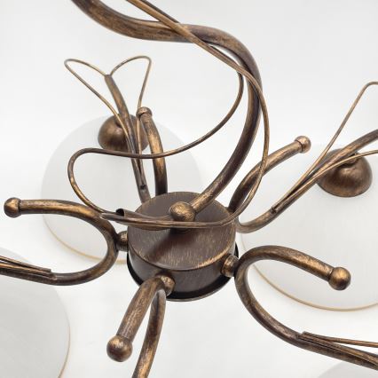 Loftlampe på stang COBRA 1xE27/60W/230V Ø 30 cm bronze/patina