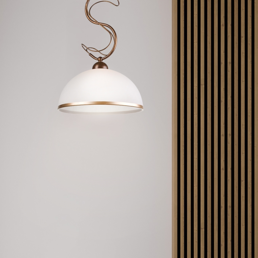 Loftlampe på stang COBRA 1xE27/60W/230V Ø 46 cm bronze/patina