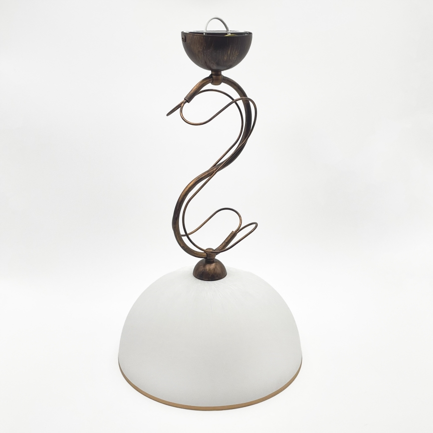 Loftlampe på stang COBRA 1xE27/60W/230V Ø 46 cm bronze/patina