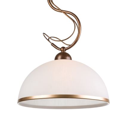 Loftlampe på stang COBRA 1xE27/60W/230V Ø 46 cm bronze/patina