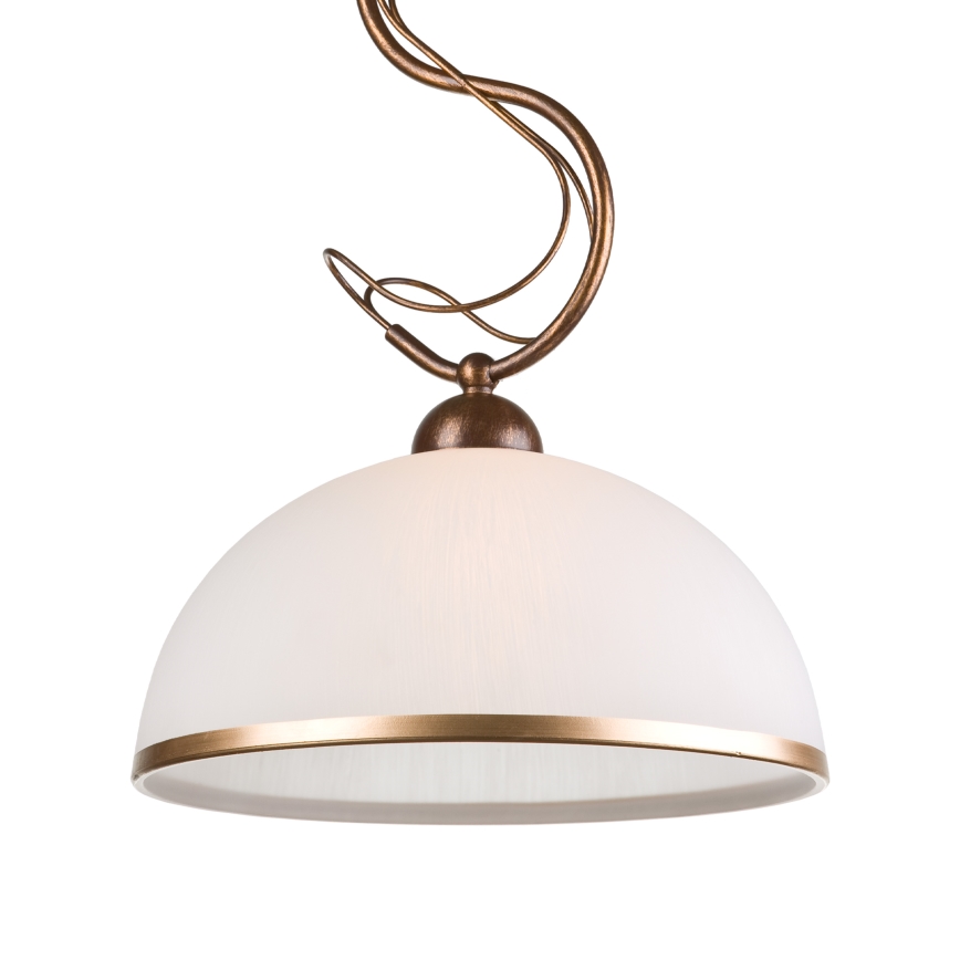 Loftlampe på stang COBRA 1xE27/60W/230V Ø 46 cm bronze/patina