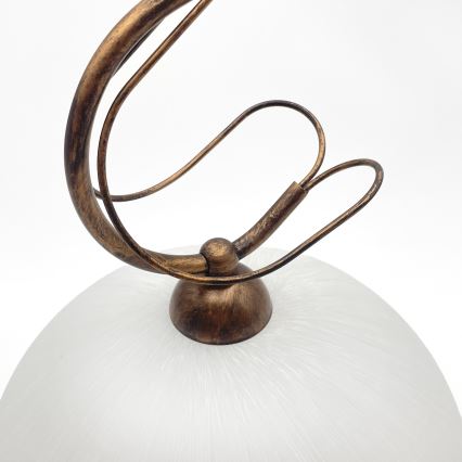 Loftlampe på stang COBRA 1xE27/60W/230V Ø 46 cm bronze/patina