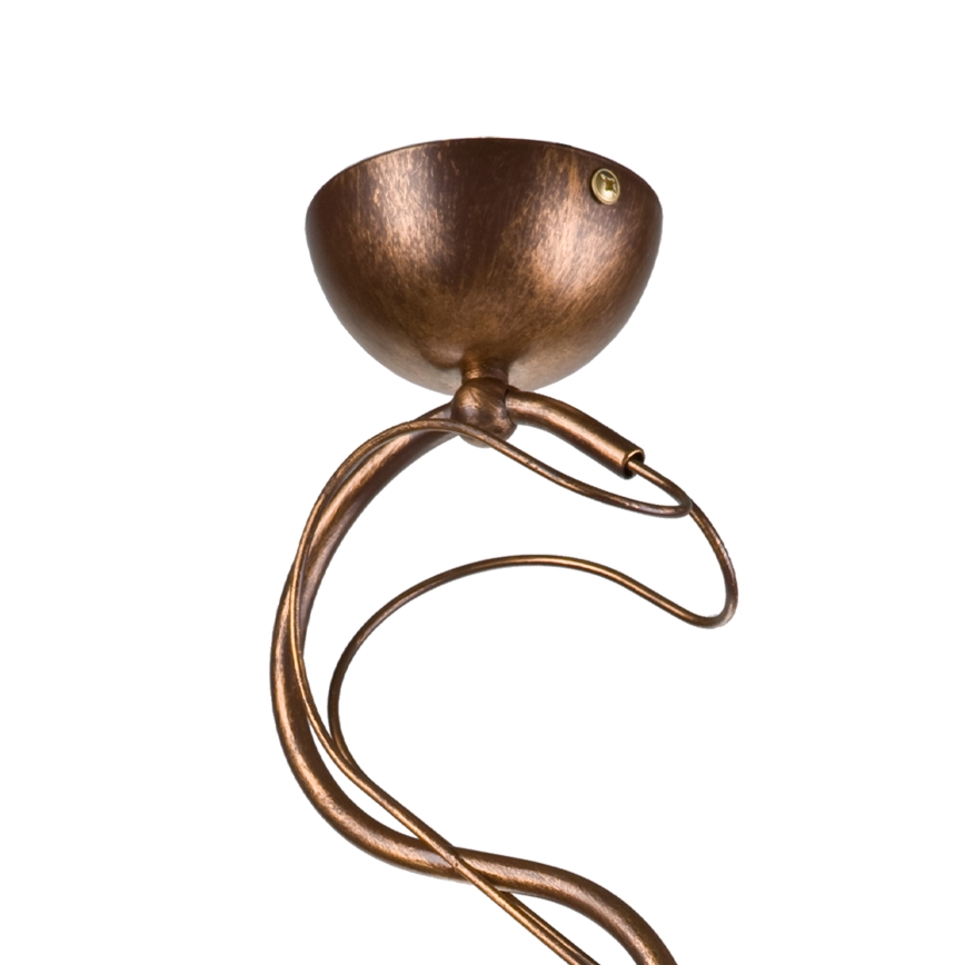 Loftlampe på stang COBRA 1xE27/60W/230V Ø 46 cm bronze/patina