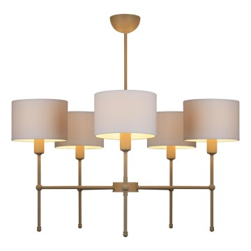 Loftlampe på stang MADELA 5xE14/40W/230V hvid/beige