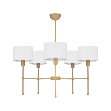 Loftlampe på stang MADELA 5xE14/40W/230V hvid/beige