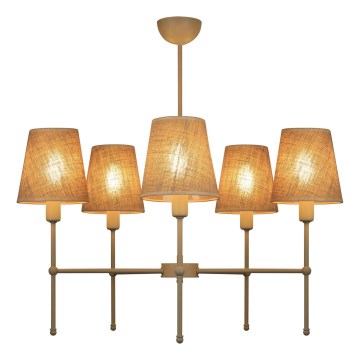 Loftlampe på stang MADELA 5xE14/40W/230V jute/beige
