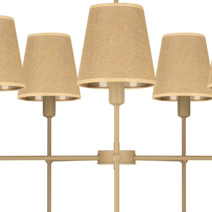 Loftlampe på stang MADELA 5xE14/40W/230V jute/beige