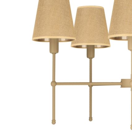 Loftlampe på stang MADELA 5xE14/40W/230V jute/beige