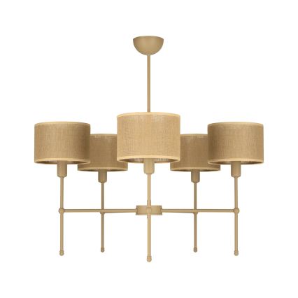 Loftlampe på stang MADELA 5xE14/40W/230V jute/beige