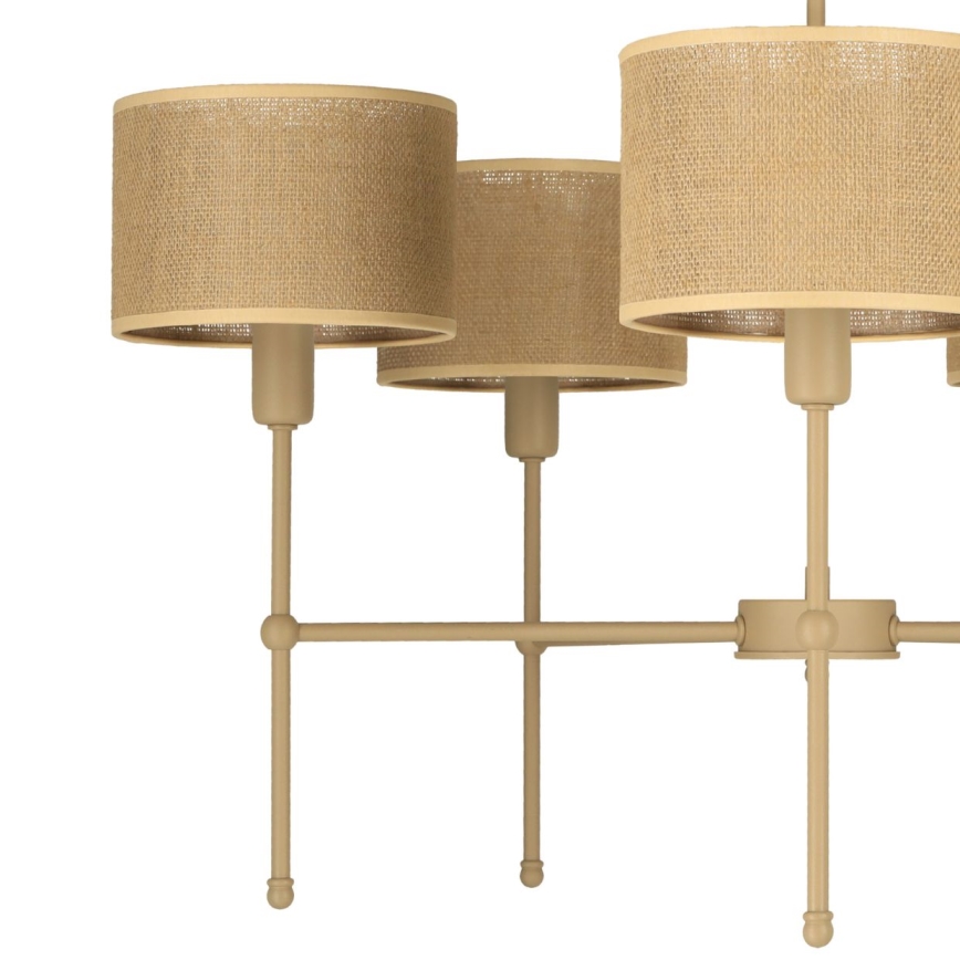 Loftlampe på stang MADELA 5xE14/40W/230V jute/beige
