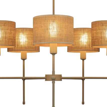 Loftlampe på stang MADELA 5xE14/40W/230V jute/beige