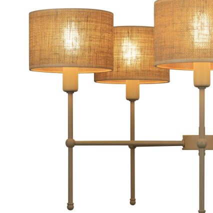 Loftlampe på stang MADELA 5xE14/40W/230V jute/beige