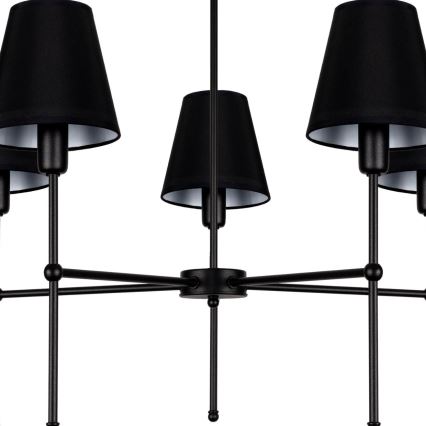Loftlampe på stang MADELA 5xE14/40W/230V sort
