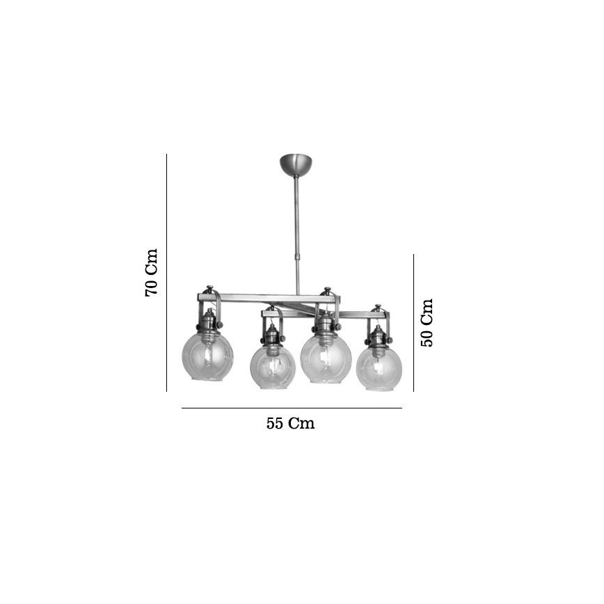 Loftlampe på stang POLINO 4xE27/40W/230V i bronze