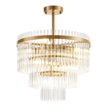 Loftlampe på stang SABRINA 7xE14/40W/230V guld