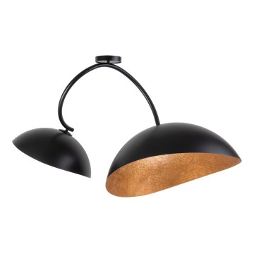 Loftlampe på stang SPACE 2xE27/60W/230V sort/kobber