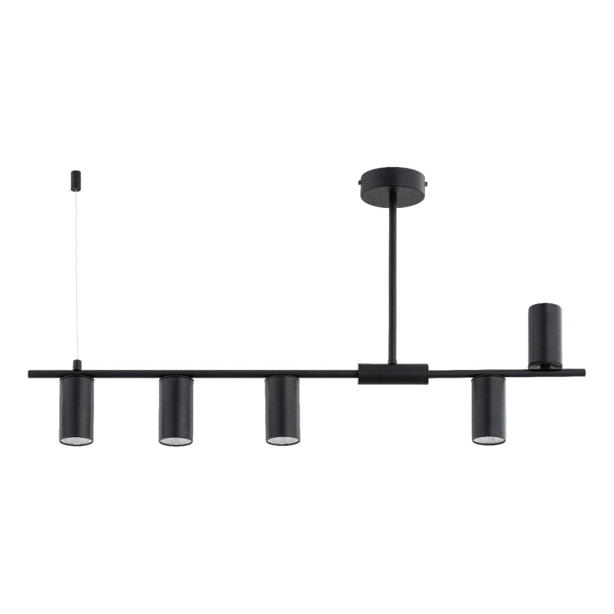 Loftlampe på stang URANOS 5xGU10/10W/230V sort