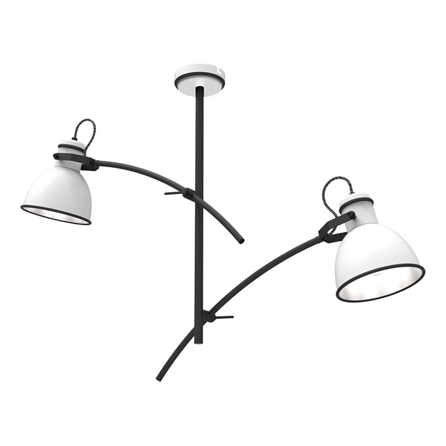 Loftlampe på stang ZUMBA 2xE27/60W/230V hvid/sort