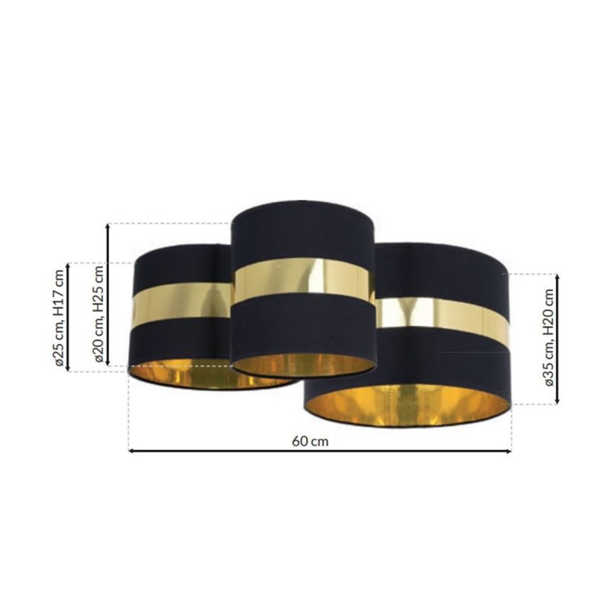Loftlampe PALMIRA 3xE27/60W/230V