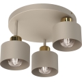 Loftlampe PARKLA 3xE27/15W/230V beige/guldfarvet