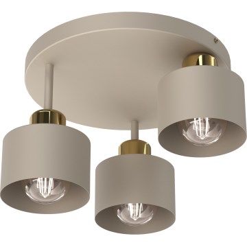 Loftlampe PARKLA 3xE27/15W/230V beige/guldfarvet