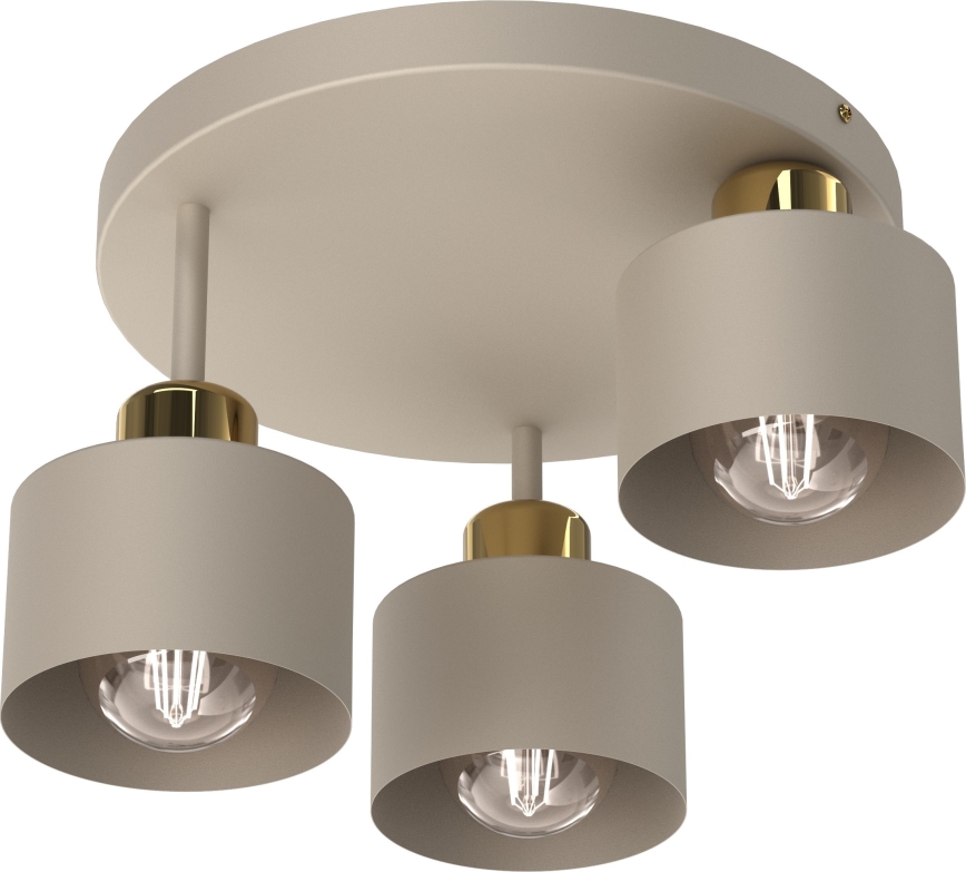 Loftlampe PARKLA 3xE27/15W/230V beige/guldfarvet