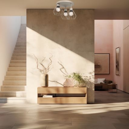 Loftlampe PARKLA 3xE27/15W/230V beige