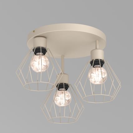 Loftlampe PARKLA 3xE27/15W/230V beige
