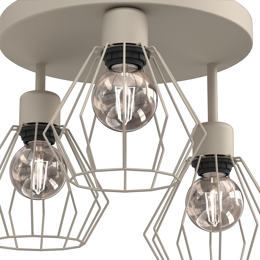 Loftlampe PARKLA 3xE27/15W/230V beige