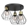 Loftlampe PARKLA 3xE27/15W/230V sort/guldfarvet