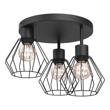 Loftlampe PARKLA 3xE27/15W/230V sort