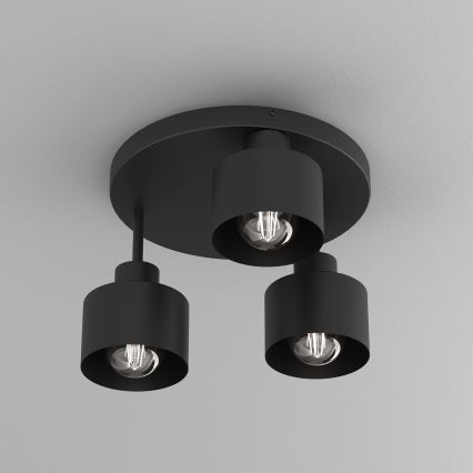 Loftlampe PARKLA 3xE27/15W/230V sort