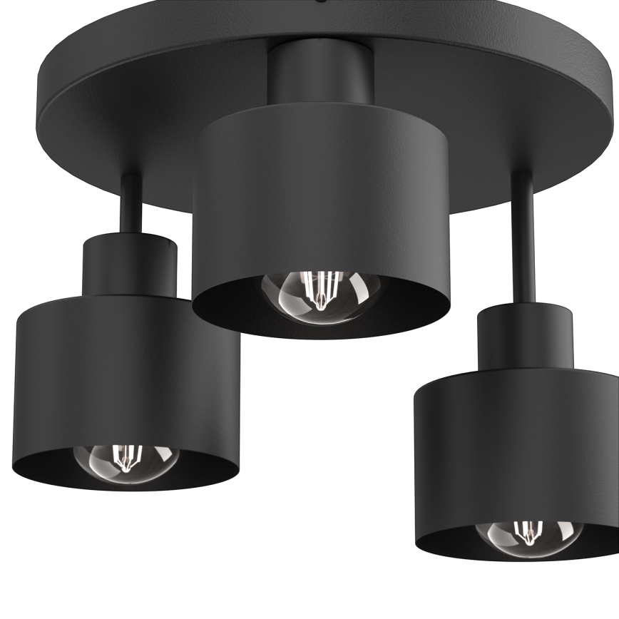 Loftlampe PARKLA 3xE27/15W/230V sort