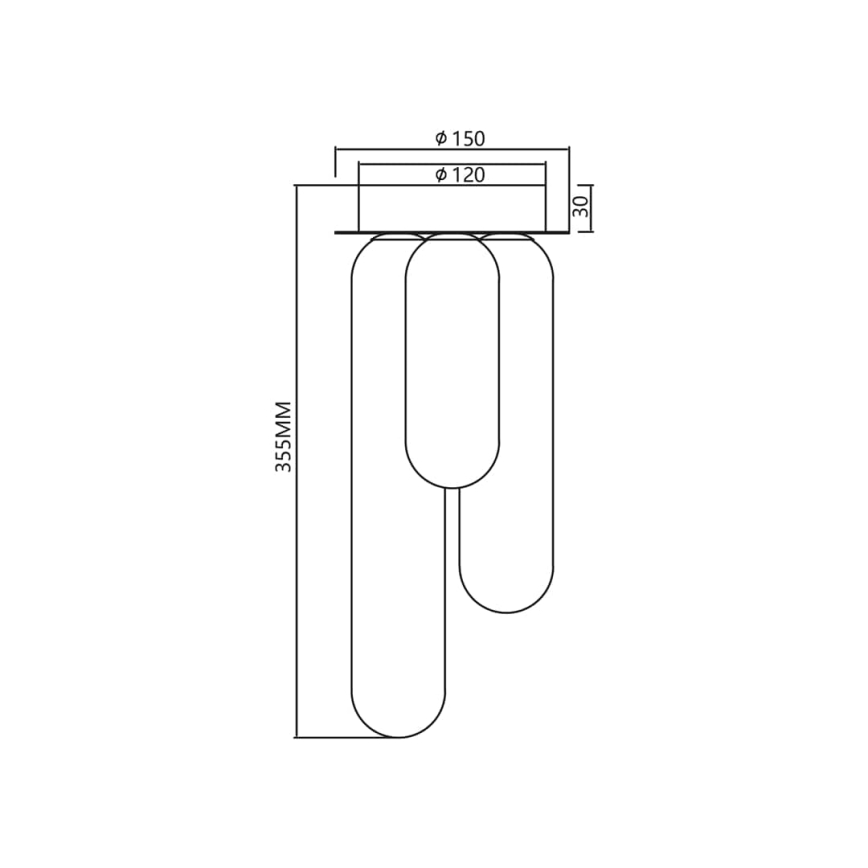 Loftlampe PAX 3xG9/9W/230V sort