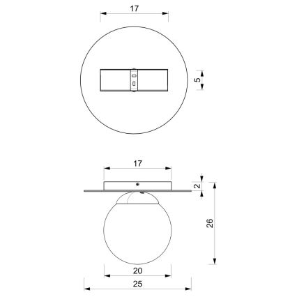 Loftlampe PLATO 1xE14/40W/230V diameter 25 cm