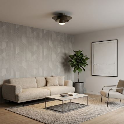 Loftlampe PLATO 1xE27/15W/230V Ø 32 cm antracit