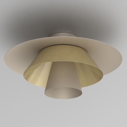 Loftlampe PLATO 1xE27/15W/230V Ø 32 cm beige/guld